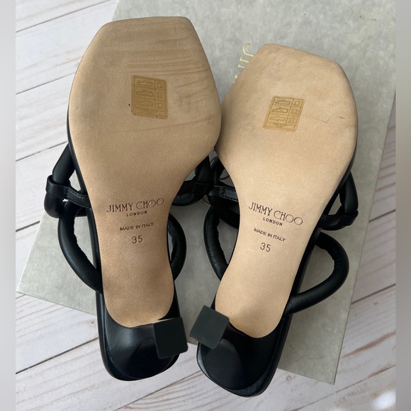 New Authentic Jimmy Choo Cape 70 leather sandal size 35 black - Picture 3 of 8